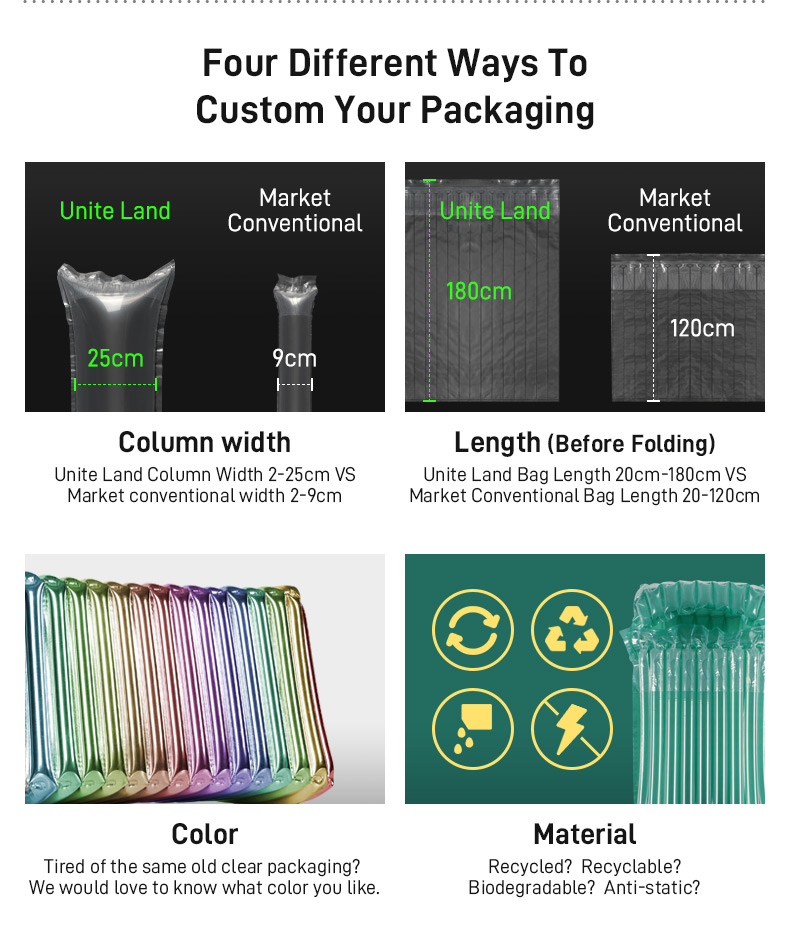 Customized colorful air column bag