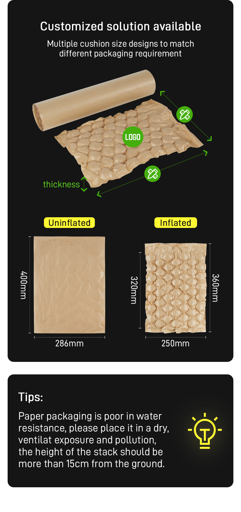 thumbnail image 2 of 330YD Inflatable Bubble Cushion Packaging Material – Column Wrap With Pump, FixtureDisplays 2 of 5