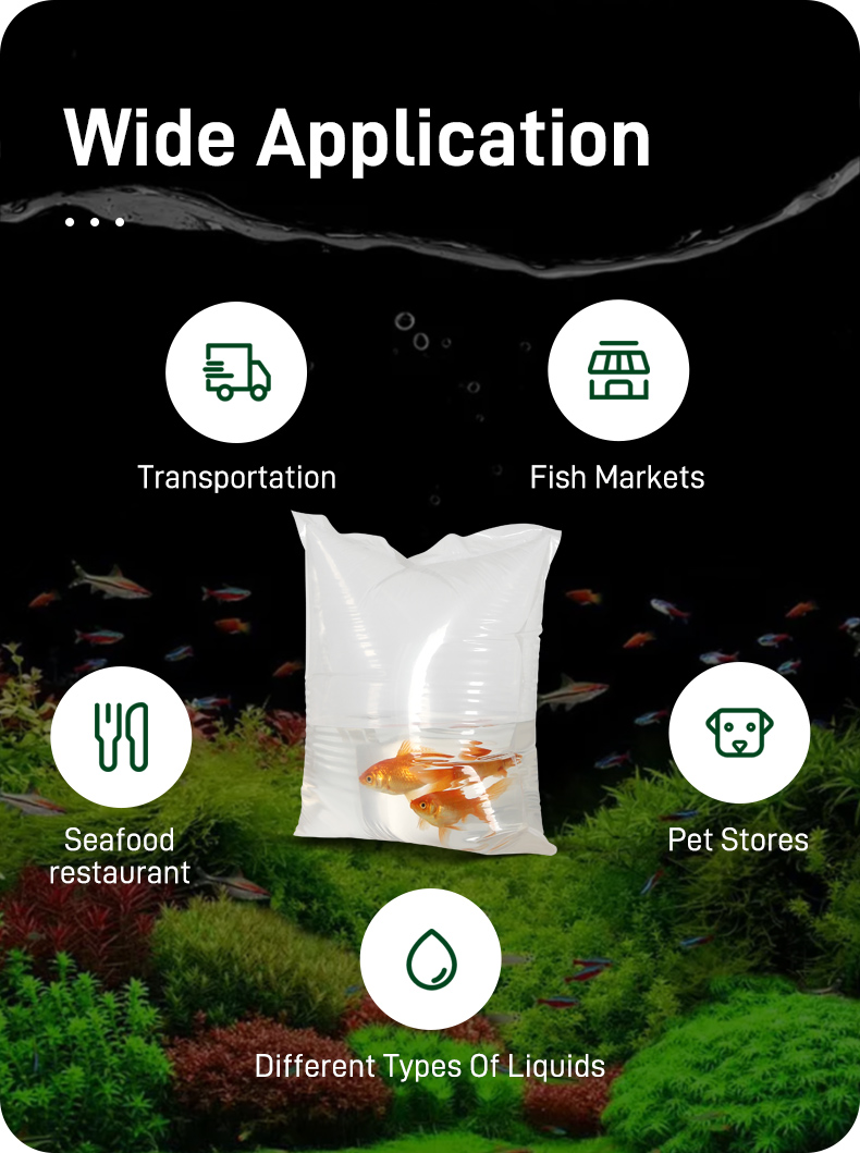 Live fish shipping bags applications