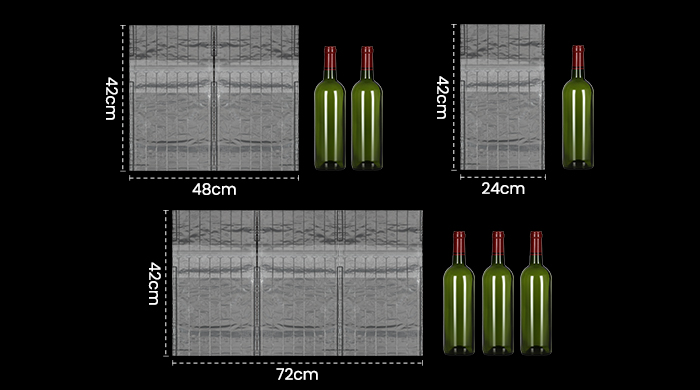 Standard wine air column bags' size
