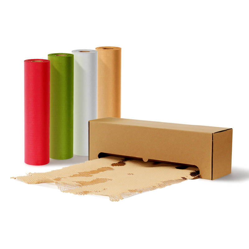 Kraft Extensible Honeycomb Wrapping Paper Roll (Boxed)