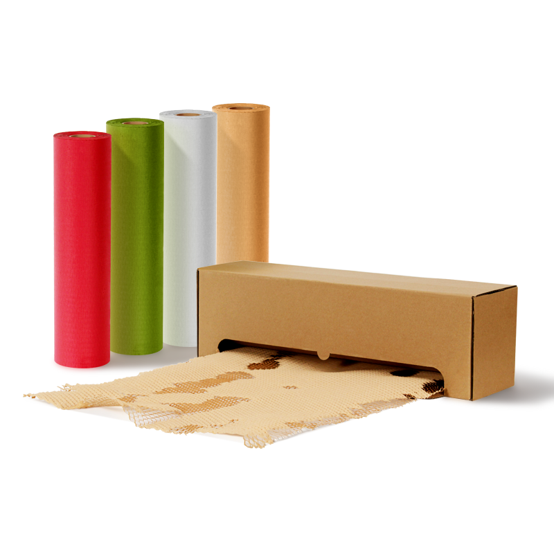 Kraft Extensible Honeycomb Wrapping Paper Roll (Boxed)