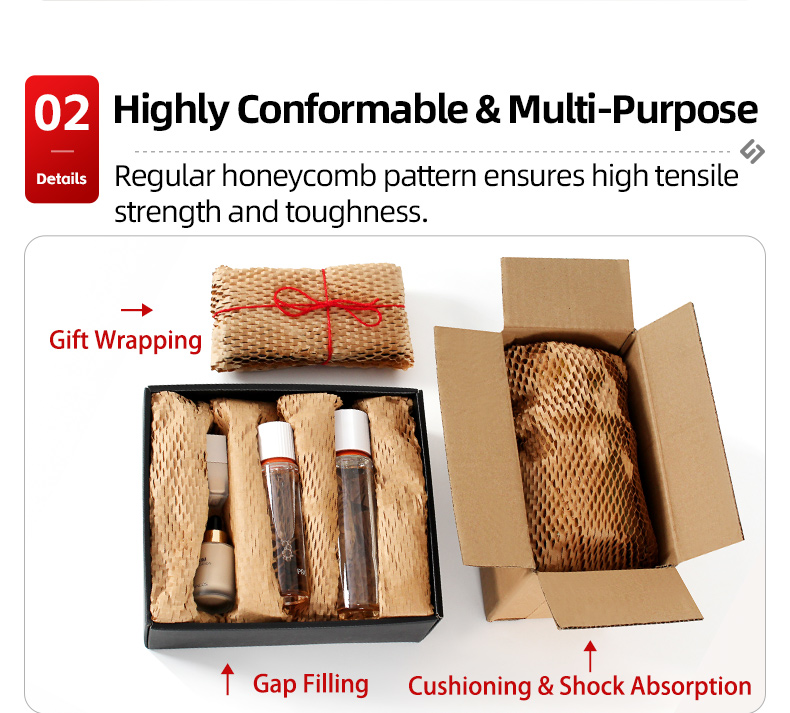Features of boxed honeycomb paper