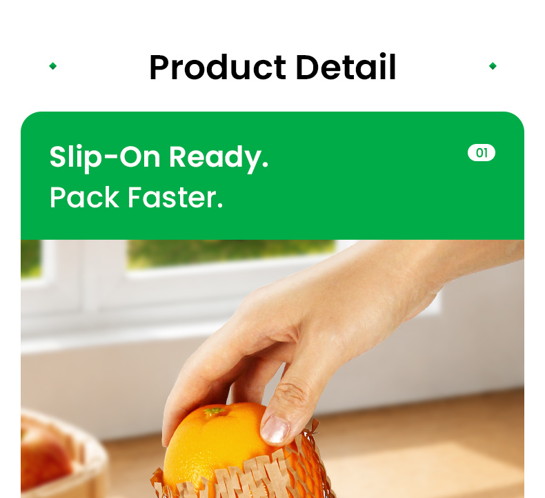 Features of fruit honeycomb paper sleeve
